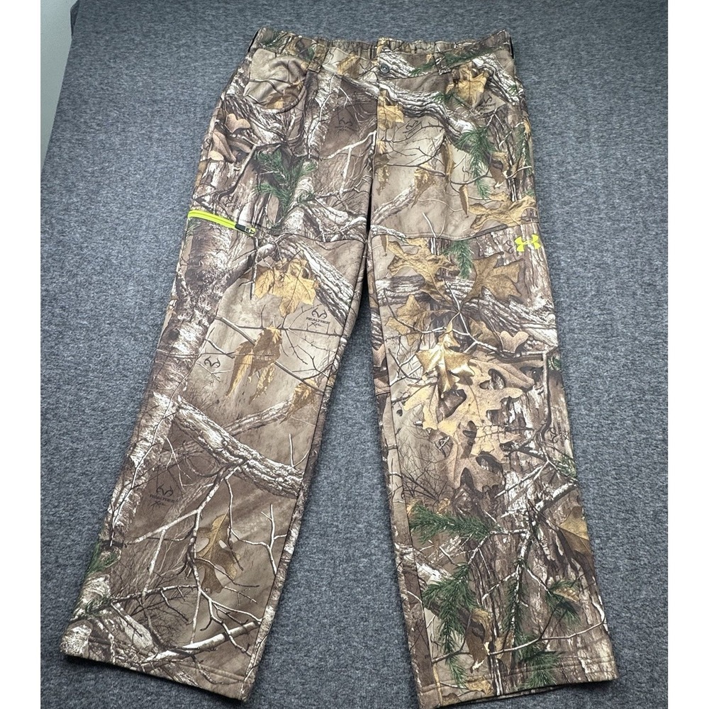 Under Armour Pants Sz 2XL Loose Hunting Camo Realtree Scent Control Fleece Lined